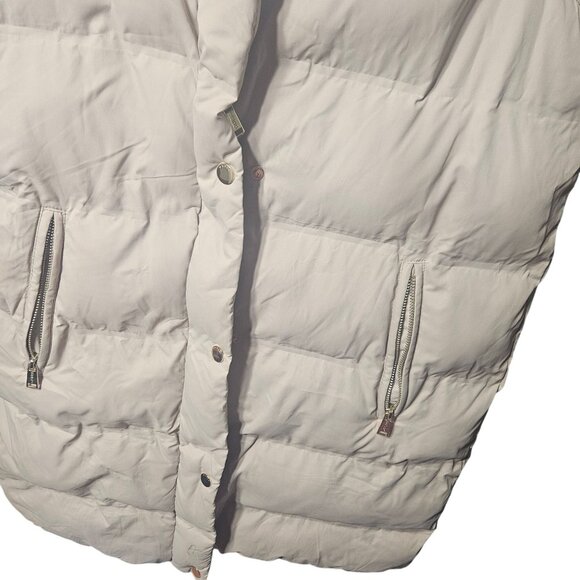 Guess Womens Puffer Vest Beige Size S Quilted With Zipper & Snap Closure - Picture 3 of 7